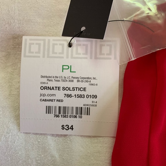 LIZ CLAIBORNE RED SUMMER RUFFLED TOP PET LARGE NWT - Picture 5 of 7